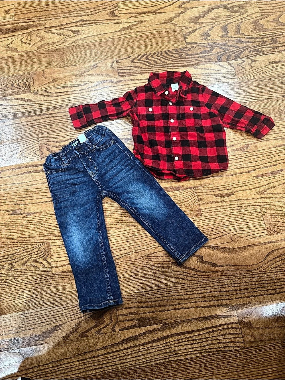 Gap Baby Plaid Shirt & Jeans Set Baby 12-18M